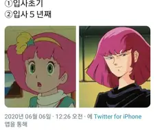 입사초기->입사 5년째