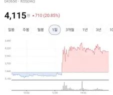 코스피 10%빠지는와중에 미친듯이 오른주식