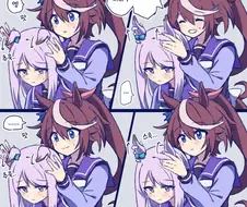 [말딸] 맥퀸의 귀를 만지는 테이오.manhwa