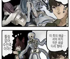 해골을 바라보는 만화