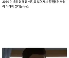 2030 운전면허 수강생 급락