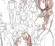 @) 참관 수업에서 자기 딸이 잘하니까 기분 좋은 나츠하.manga