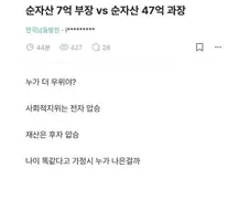 순자산 7억 부장 vs 순자산 47억 과장