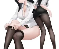 스타킹 신는 회사원 누나