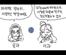 문과와 이과 그리고 예체능 만화