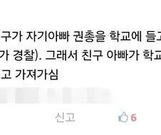 경찰이 초등학교에 들어와 애를 줘 팬 이유