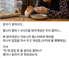 “헉 얘 껍질 깔 줄 알아요 할머니!"