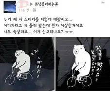 누가 제 차 스티커를 이렇게 해놨어요