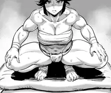 잠자리 준비 중인 처자의 모습.manga