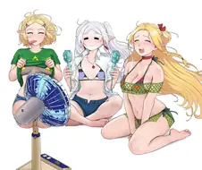 선풍기 바람 쐬는 엘프들