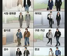 서울 지역별 직장인 출근룩