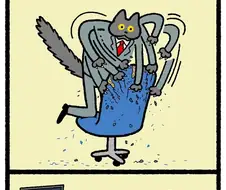 쥐상사에게 혼나는 고양이 만화