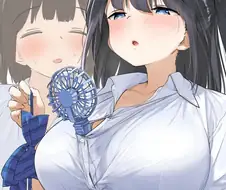 거유 여학생의 핸드 선풍기 사용법