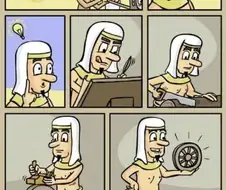 최초로 바퀴를 발명한 이집트인.manga