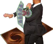 유희왕)카드 2장을 세트하는 듀얼리스트.manga