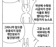 개인정보 유출 같은 게 왜 뉴스거리인지 모르겠는.manhwa