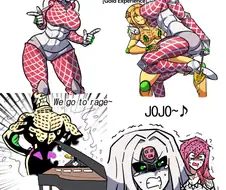 죠죠)킹 크림슨이 골드 E한테 깝치는 만화.manwha