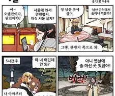 오래된 친구와 서울에서 술자리 약속을 잡능 만화