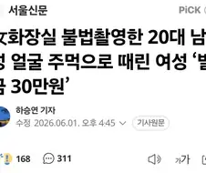 불법촬영한 20대 남성 얼굴 때린 여성 ‘벌금 30만원’