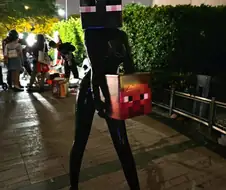 스티브의 머리를 들고 도망가는 엔더맨