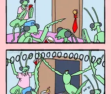 아다를 떼버린 수컷 사마귀.jpg