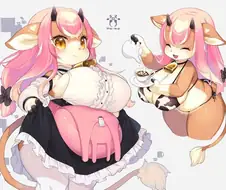 [퍼리] 황소 폭유 미소녀