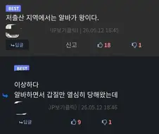 알바 시장에서 의외로 의견 갈리는거