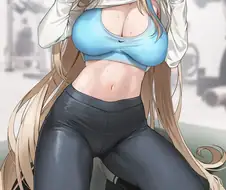 [블루아카] 순수하게 운동한 결과 자랑 중인 아스나