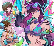 버튜버?) 스파2023 수영복 그린 해외짤공장장.manga