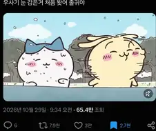 치이카와)우사기가 눈 안감는 이유