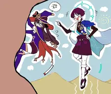 [원신] 서로 약올리는 모나와 숟가락