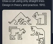 "직선만으로 동물을 그려봐."