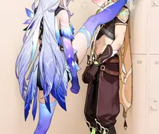 원신) 다리를 활짝벌려 보l지보여주는 스커크