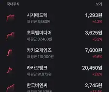 내 주식들 떡상하는거 비틱질한다