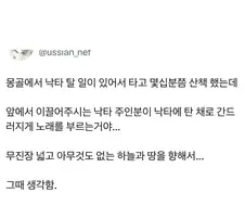 인간으로 태어났으면 좀 풀냄새도 맡고 비도 좀 맞고