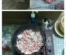 고기 생겨서 고기 구워먹는 중