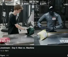 지금 라이브중인 인간 vs 로봇