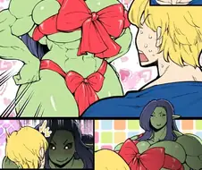 [약후] 인간에게 크리스마스 선물을 주는 오크망가