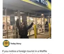 와플하우스에 싸움구경하러 간 관광객