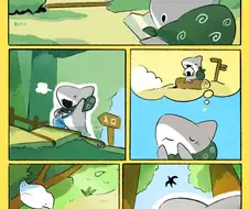 아기 상어가 등산하는 만화