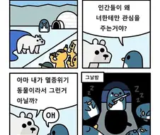 북극곰이 인기 많은 이유가 궁금한 팽귄