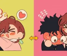 단다단) 변신전과 후 오카룽과 모모의 사이