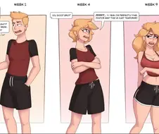 단백질 보충제를 먹고 TS당하는 만화.manwha