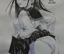 후방) 흑발 미소녀 팬티