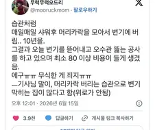 습관처럼 변기에 머리카락 버린 사람의 최후.JPG
