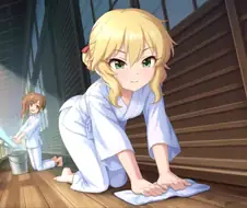 열심히 청소하는 모모카