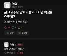 시험중 궁금한게 있는 대학생