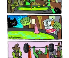 무시무시한 약물을 만드는 마녀들.comic