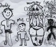 공포) 어린 아들이 그린 가족 그림