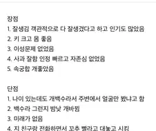 단점이 너무 확실해서 헤어진 사유